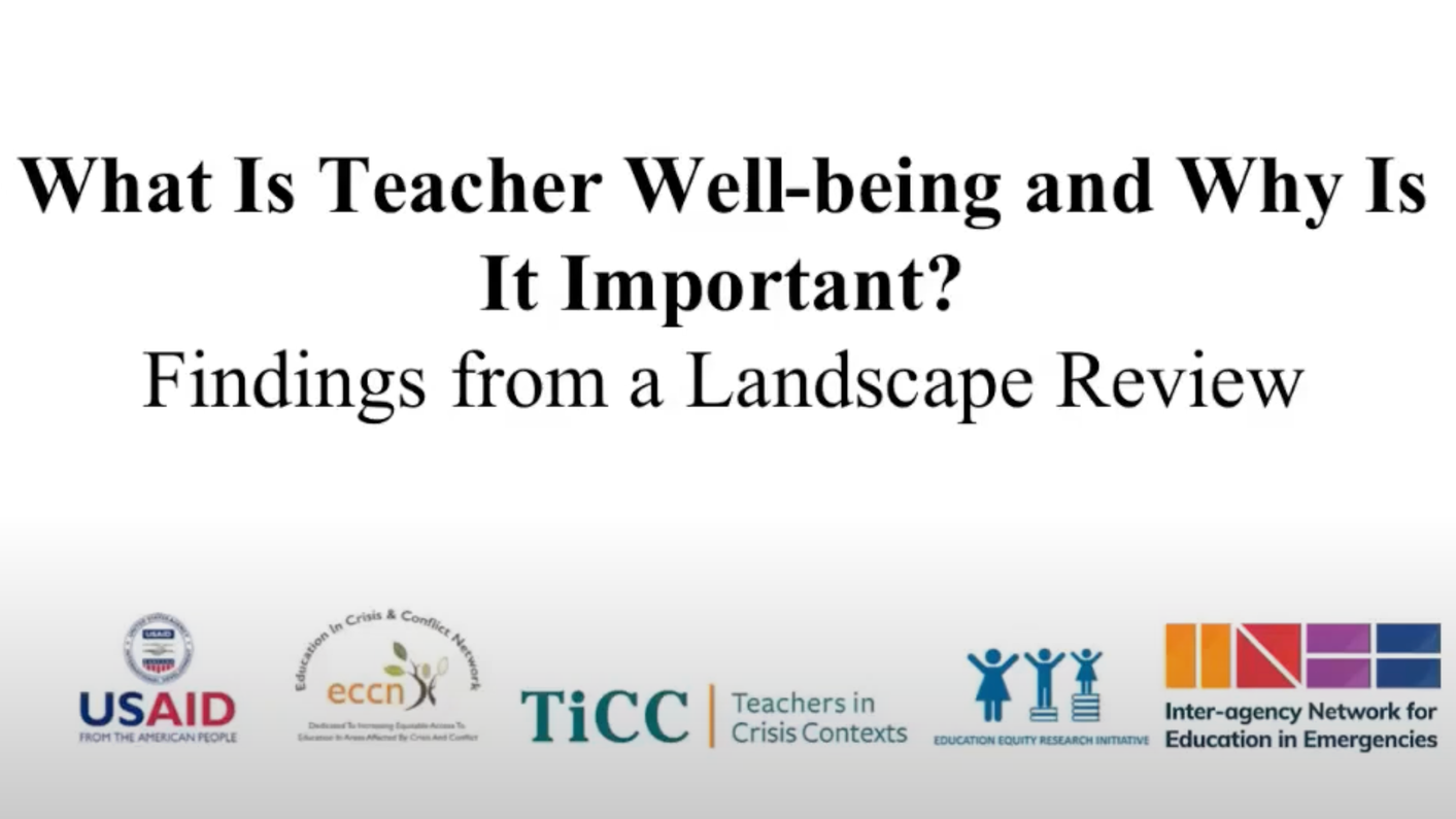 Webinar: Teacher wellbeing - Key findings from a landscape review